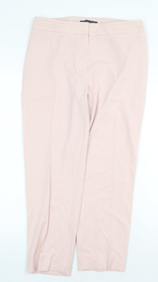 Marks and Spencer Womens Pink Polyester Dress Pants Trousers Size 10 Regular Zip