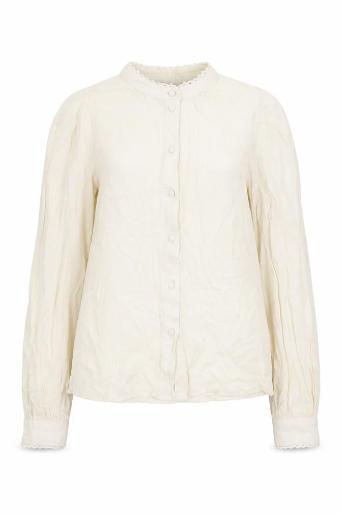 Vera Moda Womens Beige Viscose Basic Button-Up Size XS Round Neck