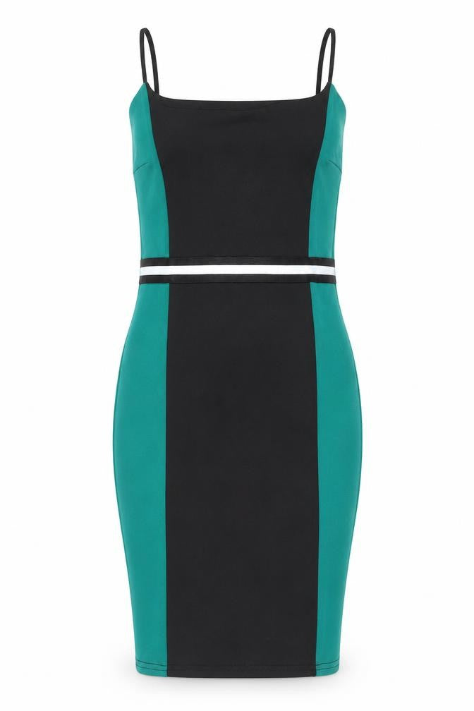 IX LONDON Womens Green Colourblock Polyester Bodycon Size 10 Round Neck Pullover