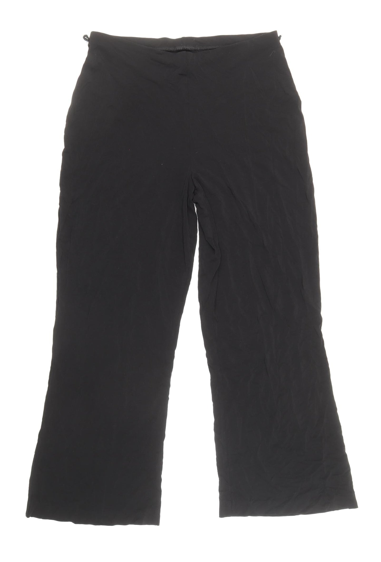 Marks and Spencer Womens Black Viscose Trousers Size 12 Regular