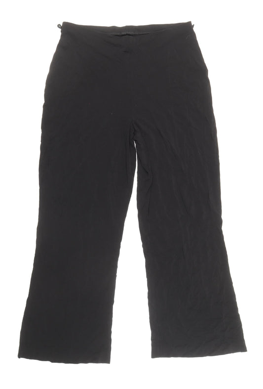 Marks and Spencer Womens Black Viscose Trousers Size 12 Regular