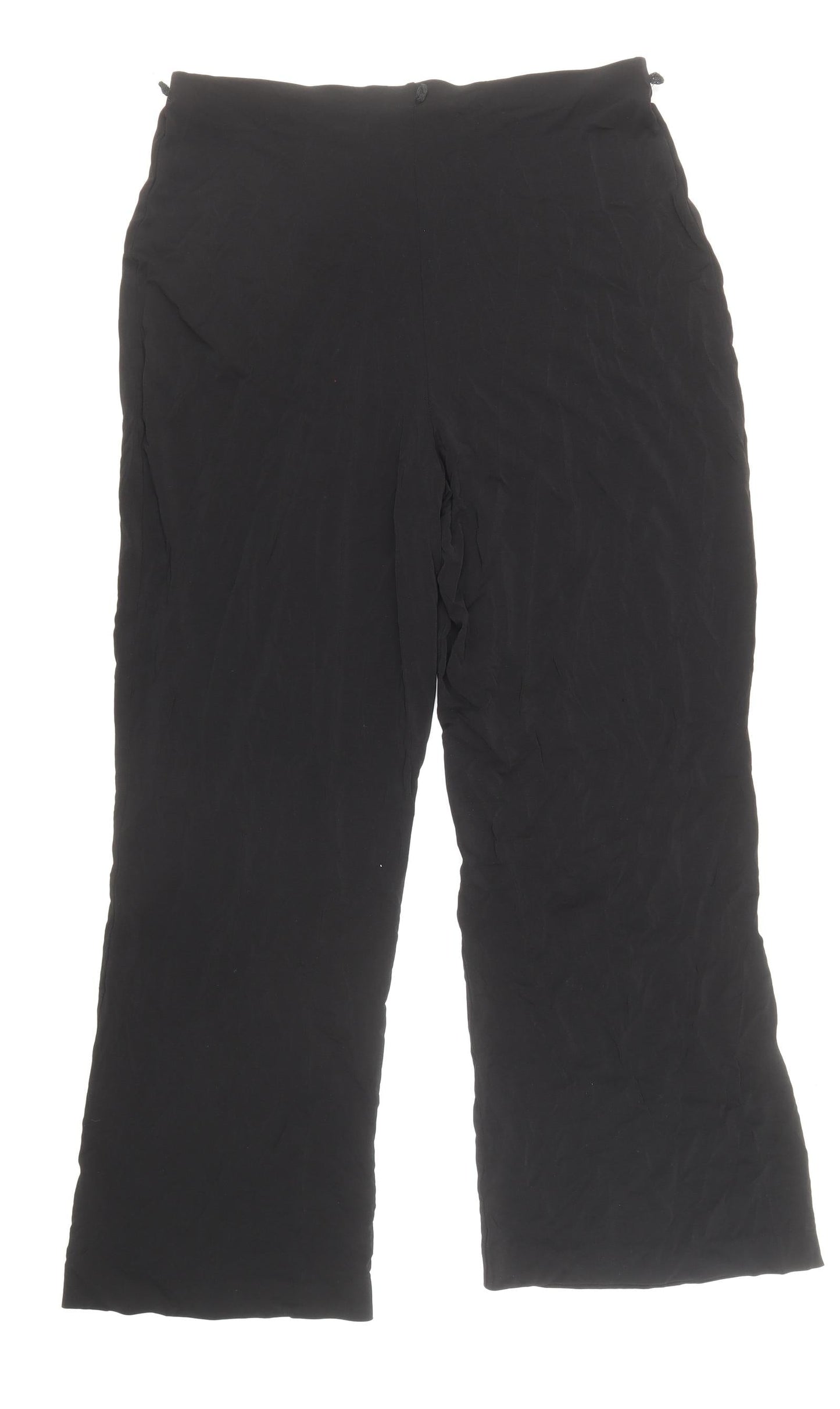 Marks and Spencer Womens Black Viscose Trousers Size 12 Regular
