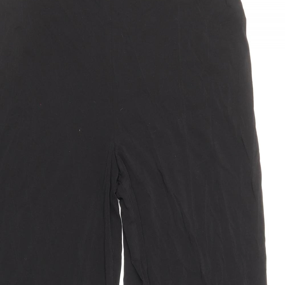 Marks and Spencer Womens Black Viscose Trousers Size 12 Regular