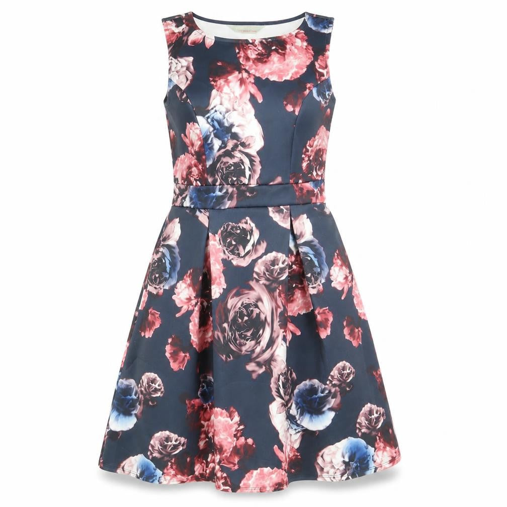 Dorothy Perkins Womens Multicoloured Floral Polyester Fit & Flare Size 6 Round Neck Pullover