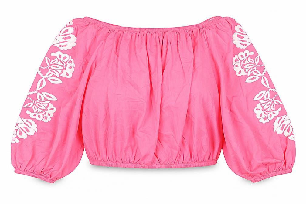 Marks & Spencer Womens Pink 100% Cotton Basic Blouse Size 22 Off the Shoulder