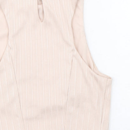 New Look Womens Pink Polyester Basic Tank Size 10 Round Neck