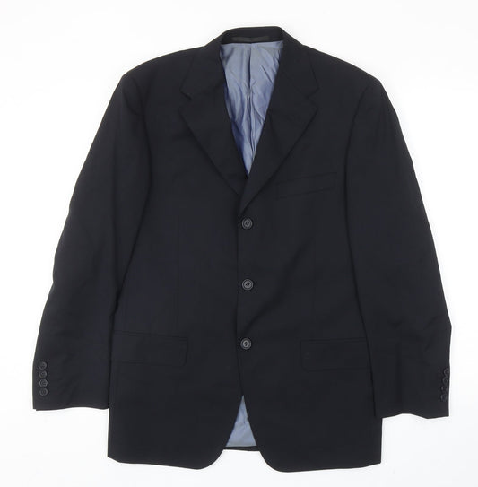 Marks and Spencer Mens Black Wool Jacket Suit Jacket Size 38