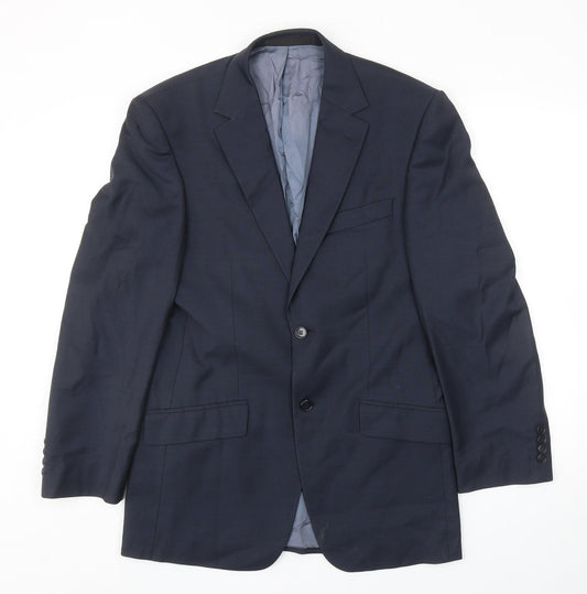 Marks and Spencer Mens Blue Wool Jacket Suit Jacket Size 36