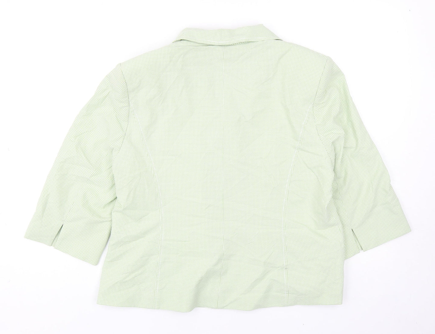 Minuet Womens Green Plaid Polyamide Jacket Suit Jacket Size 18