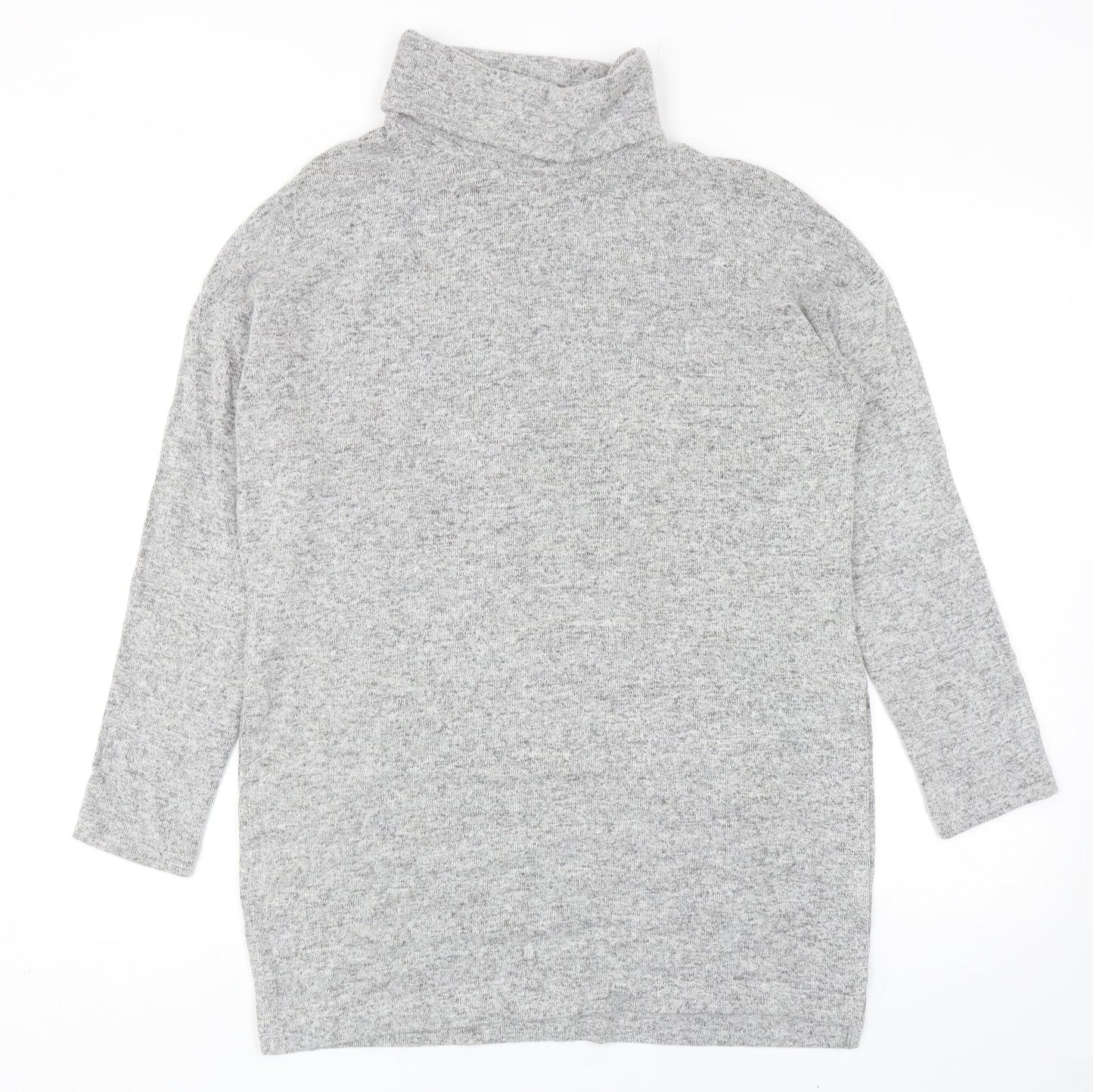 H&M Womens Grey Roll Neck Polyester Pullover Jumper Size XS