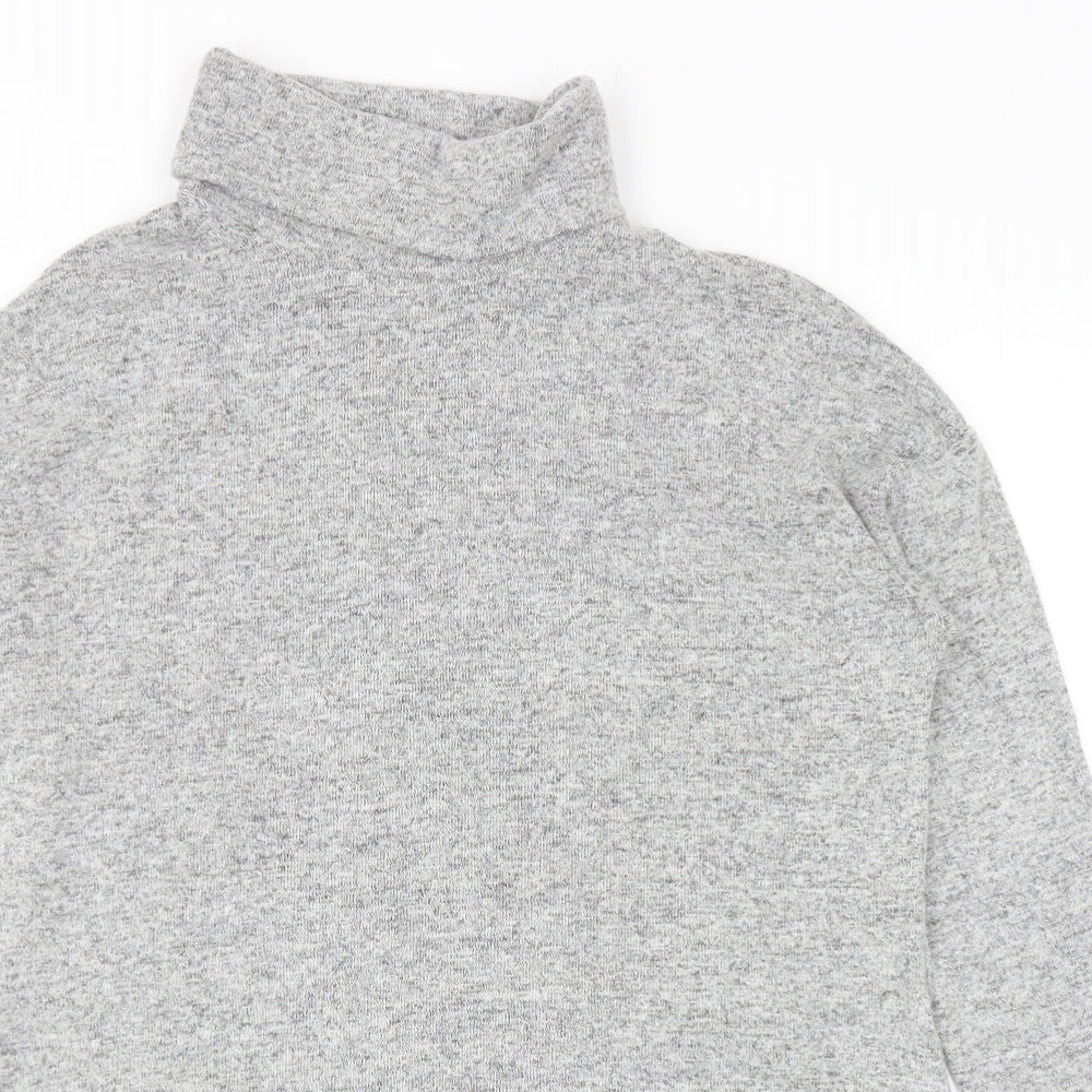 H&M Womens Grey Roll Neck Polyester Pullover Jumper Size XS
