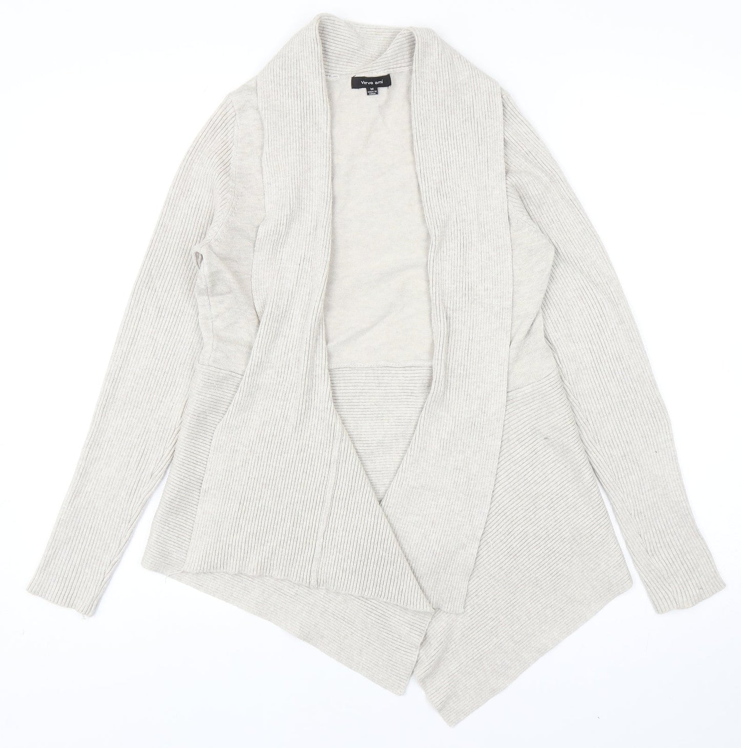Verve Ami Womens Beige V-Neck Viscose Cardigan Jumper Size M