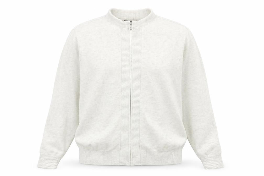 Marks & Spencer Womens Grey Round Neck Viscose Full Zip Jumper Size M