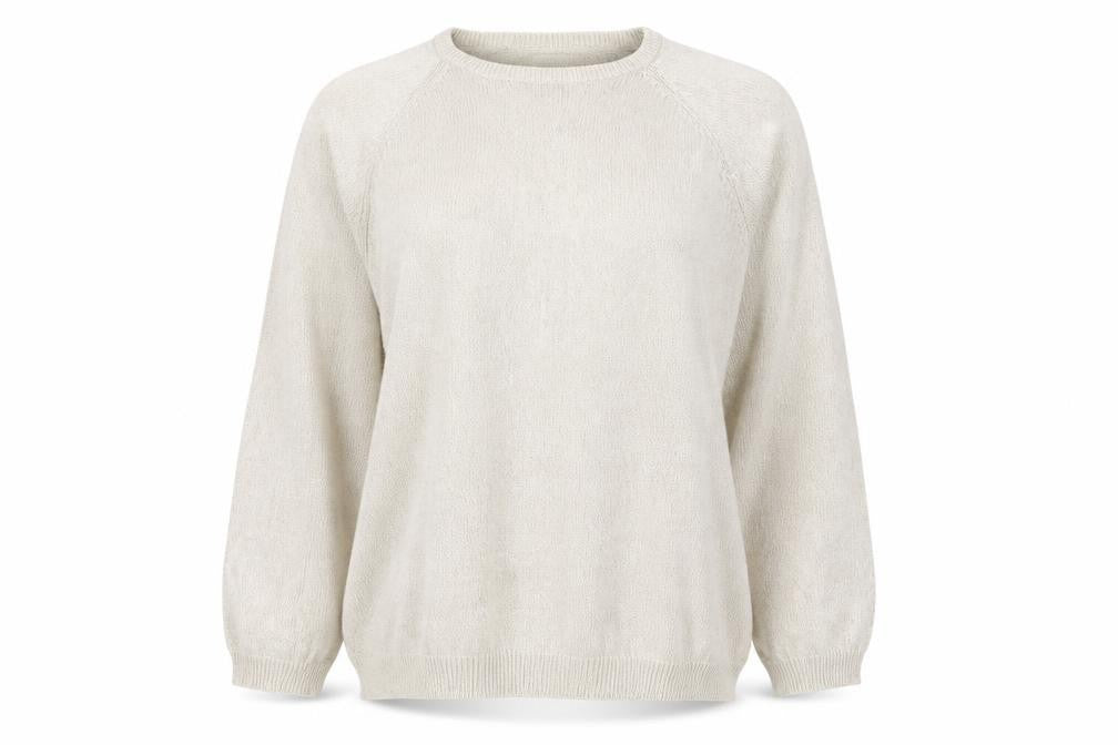 BHS Womens Beige Round Neck Cotton Pullover Jumper Size 2XL