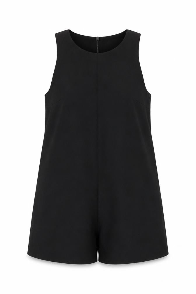 Zara Womens Black Polyester Playsuit One-Piece Size XS Zip