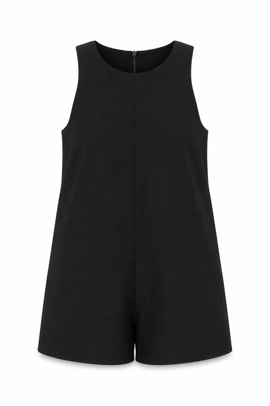 Zara Womens Black Polyester Playsuit One-Piece Size XS Zip