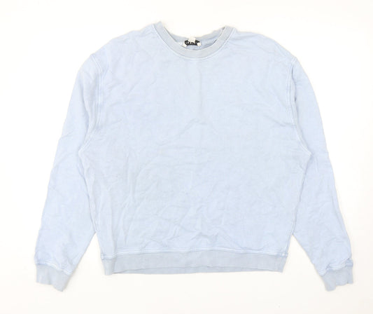 Topshop Womens Blue Cotton Pullover Sweatshirt Size S Pullover