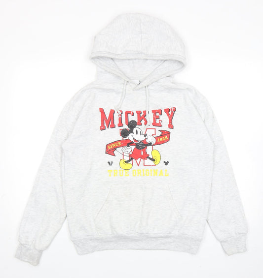 Primark Womens Grey Cotton Pullover Hoodie Size XS Pullover - Mickey Mouse