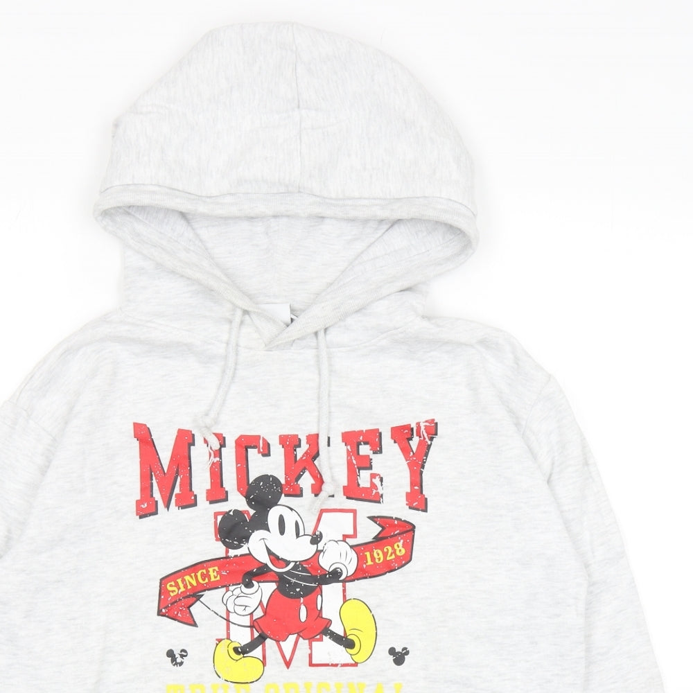 Primark Womens Grey Cotton Pullover Hoodie Size XS Pullover - Mickey Mouse