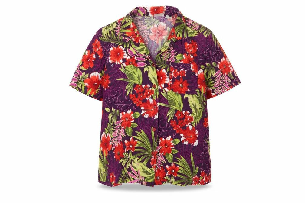 ERIKA Womens Multicoloured Floral Cotton Basic Button-Up Size M Collared