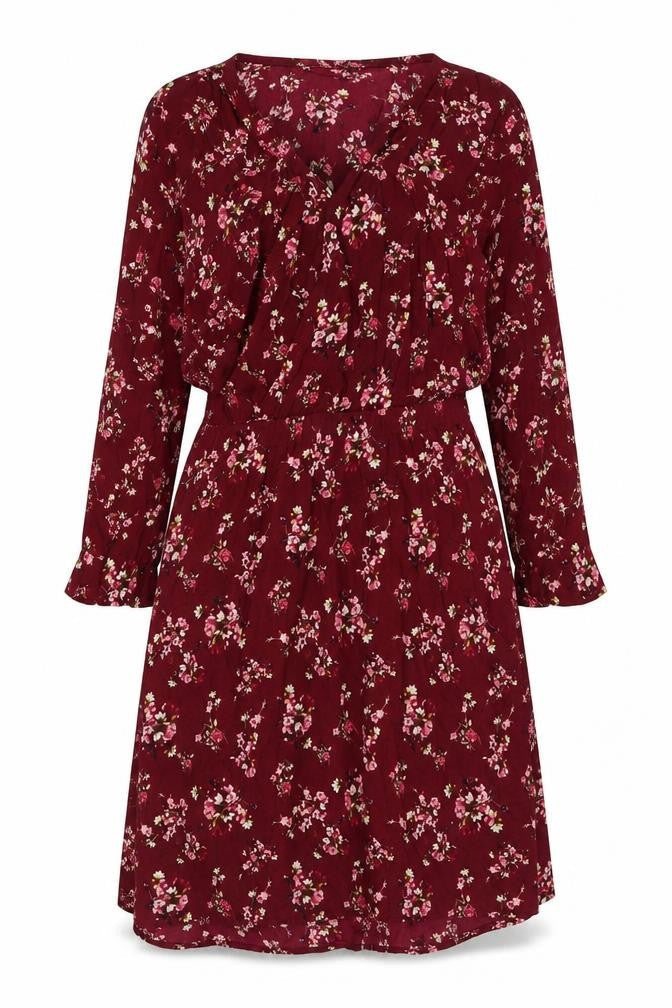 H&M Womens Purple Floral Viscose A-Line Size XS V-Neck Pullover