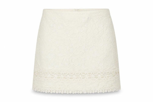 Topshop Womens Ivory Polyamide A-Line Skirt Size 10 Zip - Lace Detail