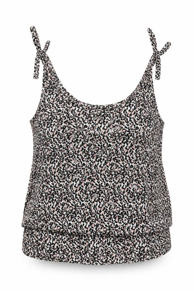 Oasis Womens Multicoloured Animal Print Viscose Basic Tank Size 12 Scoop Neck