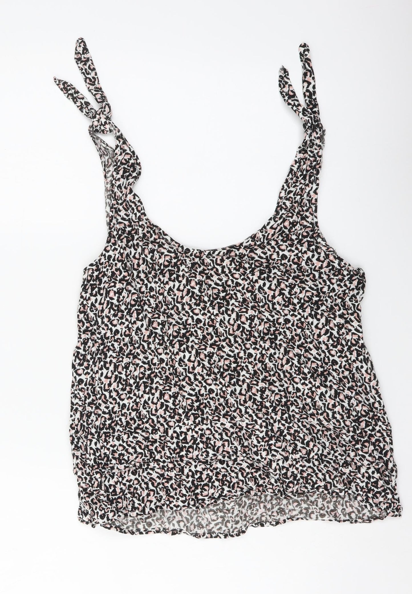 Oasis Womens Multicoloured Animal Print Viscose Basic Tank Size 12 Scoop Neck
