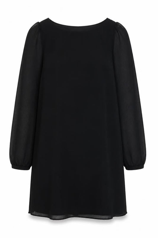 Atmosphere Womens Black Polyester Shift Size 8 Boat Neck Pullover