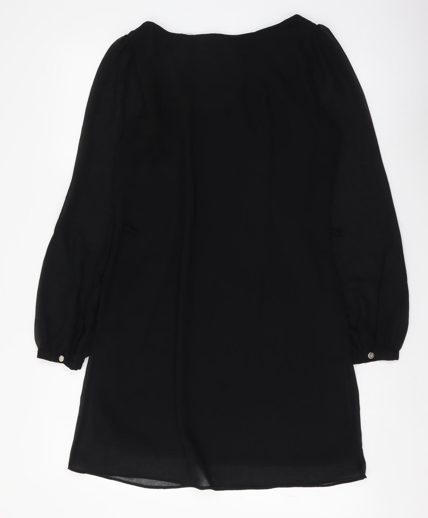 Atmosphere Womens Black Polyester Shift Size 8 Boat Neck Pullover