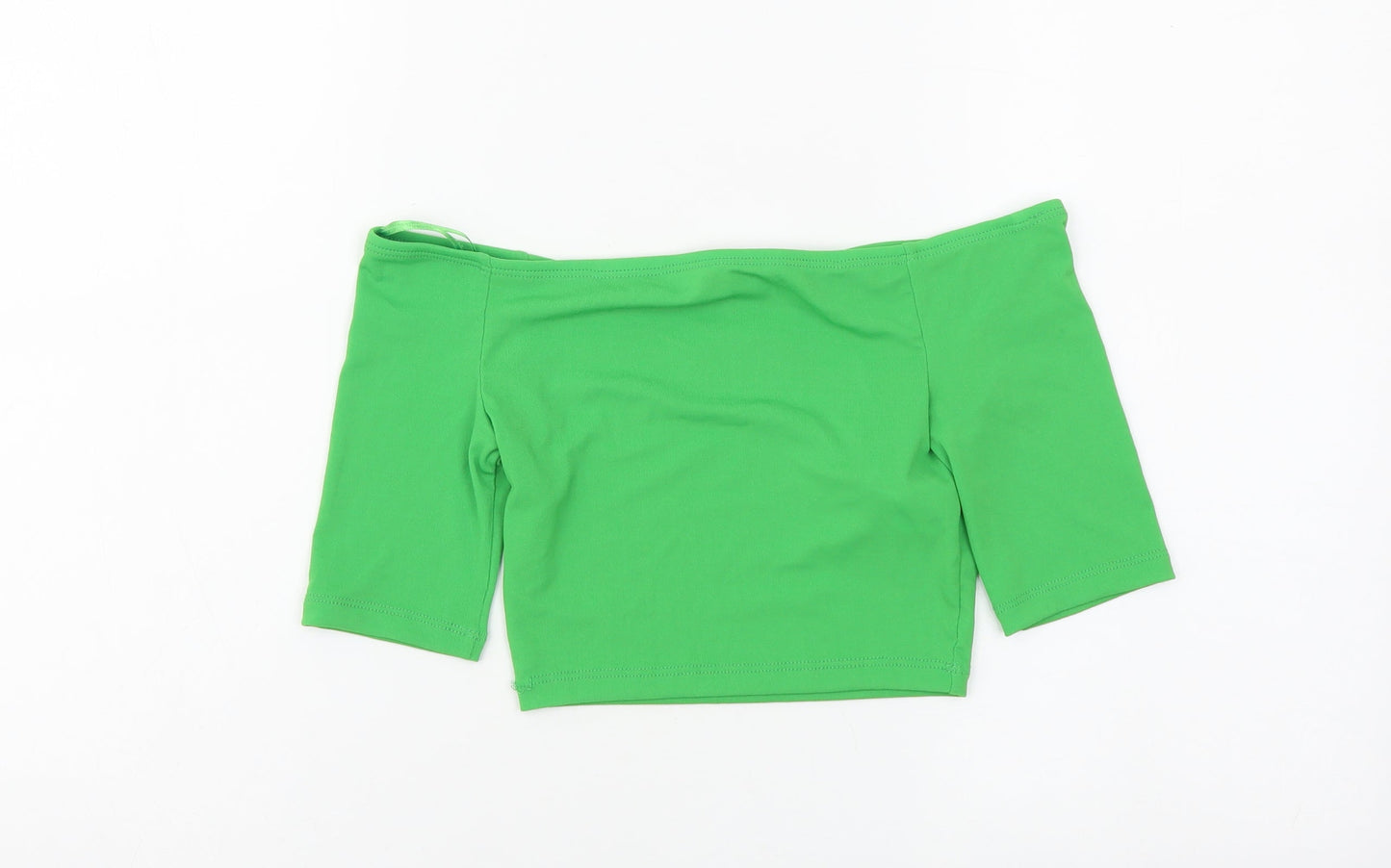 Zara Womens Green Polyester Cropped T-Shirt Size M Off the Shoulder