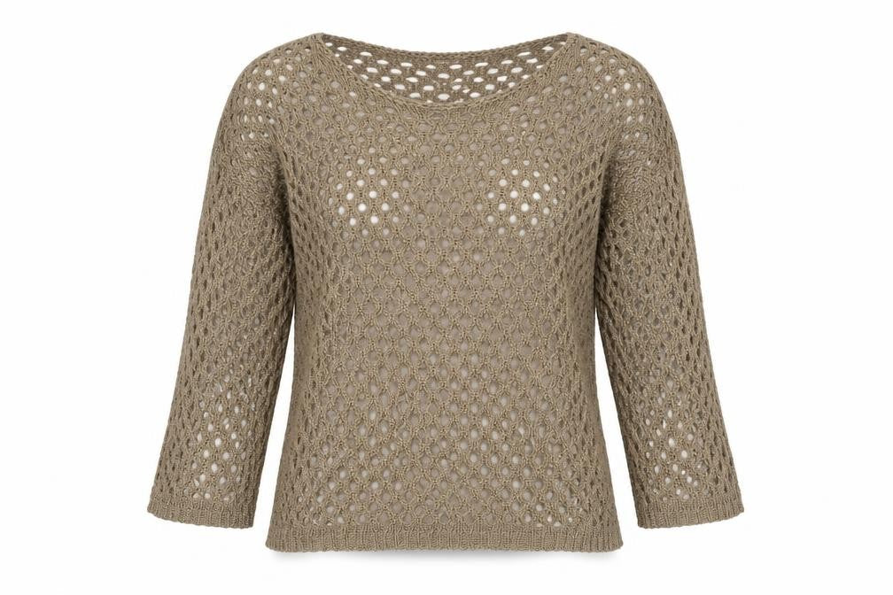 Marble Womens Brown Round Neck Acrylic Pullover Jumper Size S