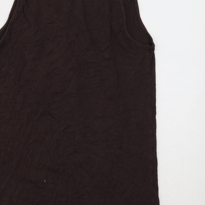 Soon Womens Brown Viscose Basic Tank Size 12 Scoop Neck