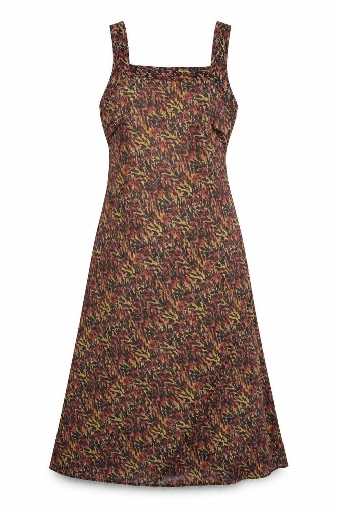 Isle Womens Multicoloured Geometric Polyester Tank Dress Size 10 Square Neck Pullover