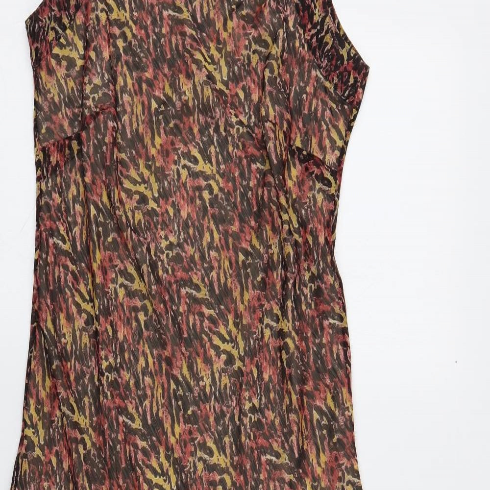Isle Womens Multicoloured Geometric Polyester Tank Dress Size 10 Square Neck Pullover