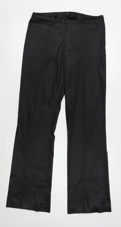 Divided Womens Black Polyester Trousers Size S Regular Zip