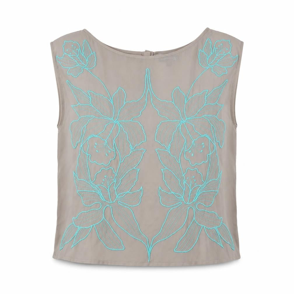 Warehouse Womens Grey Polyester Basic Tank Size 12 Round Neck