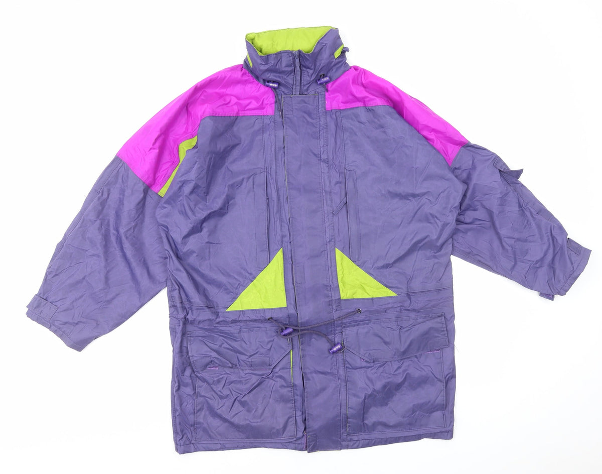 Outdoor Scene Womens Multicoloured Rain Coat Coat Size S Zip