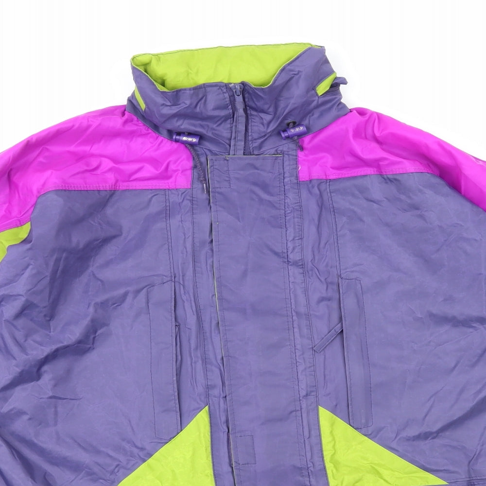 Outdoor Scene Womens Multicoloured Rain Coat Coat Size S Zip