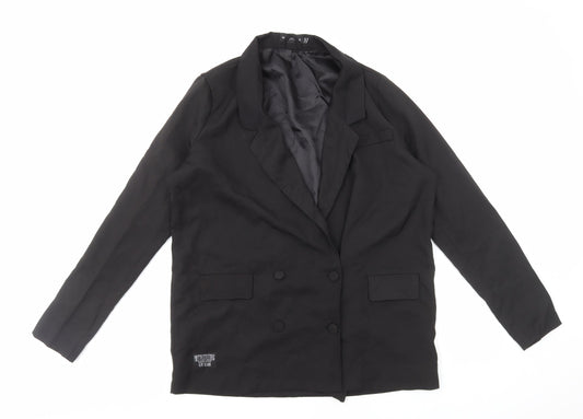 PRETTYLITTLETHING Womens Black Jacket Size 10 Button