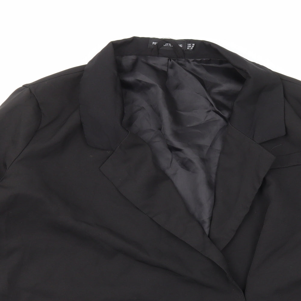 PRETTYLITTLETHING Womens Black Jacket Size 10 Button