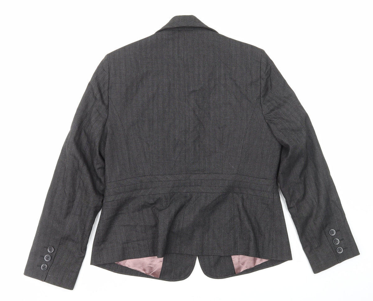 NEXT Womens Grey Jacket Size 10 Button