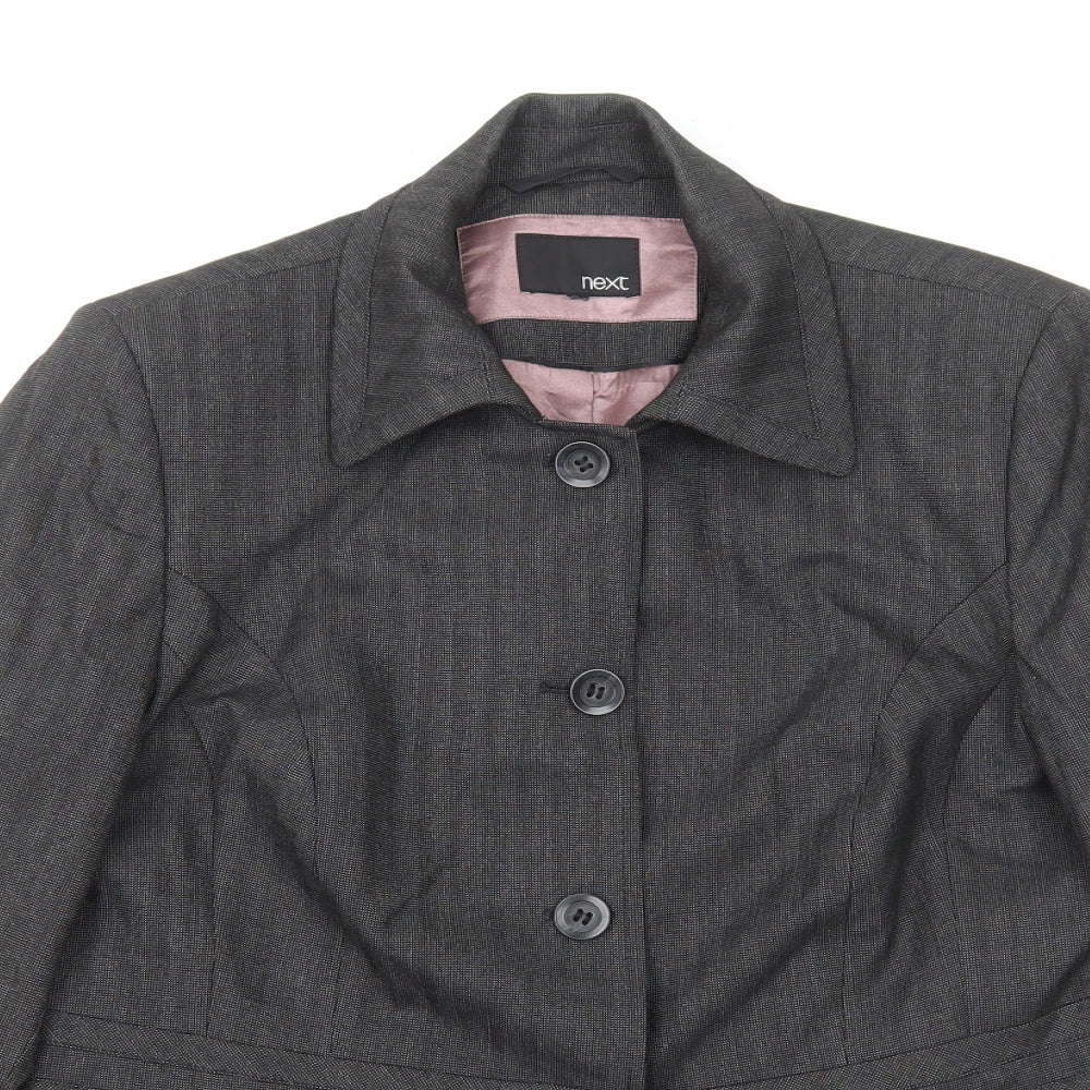 NEXT Womens Grey Jacket Size 10 Button