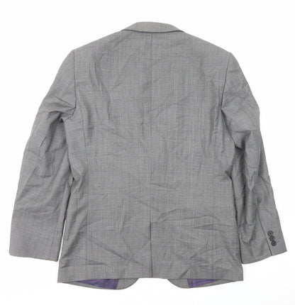 Preloved NEXT Mens Grey Polyester Jacket Suit Jacket Size M - Back