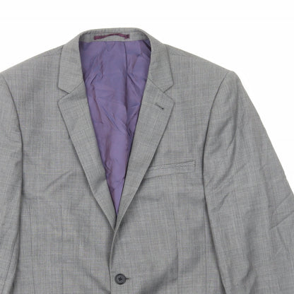 Preloved NEXT Mens Grey Polyester Jacket Suit Jacket Size M - Detail