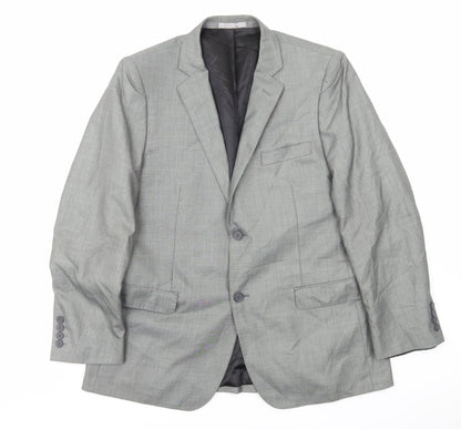 Preloved Butle and Webb Mens Grey Polyester Jacket Suit Jacket Size L - Front