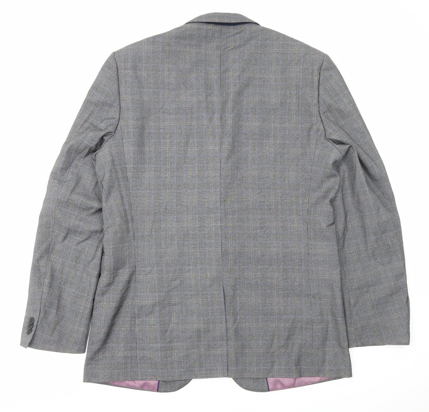 Taylor & Wright Mens Grey Plaid Polyester Jacket Blazer Size L