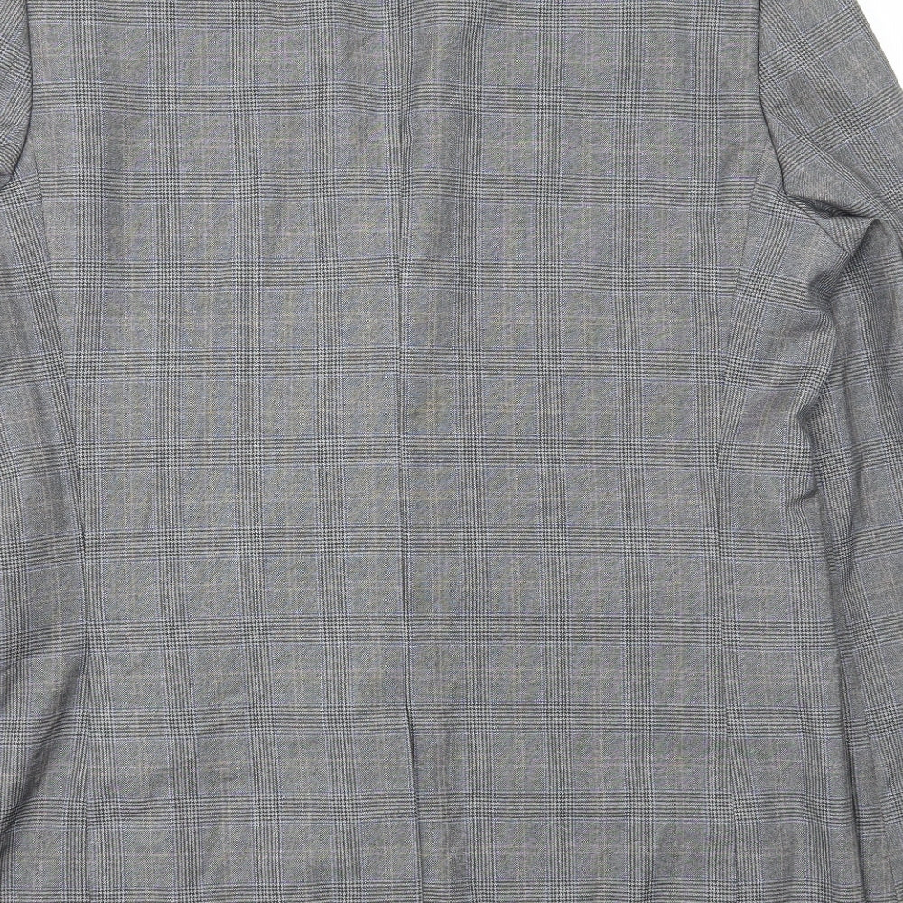 Taylor & Wright Mens Grey Plaid Polyester Jacket Blazer Size L