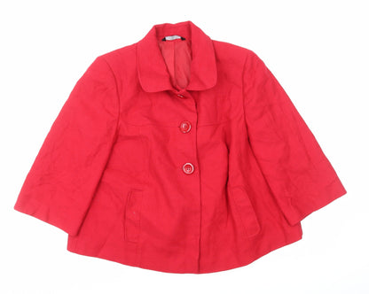 Bonmarché Womens Red Jacket Size 18 Button