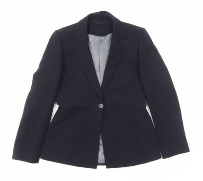 Principles Womens Blue Polyester Jacket Suit Jacket Size 8